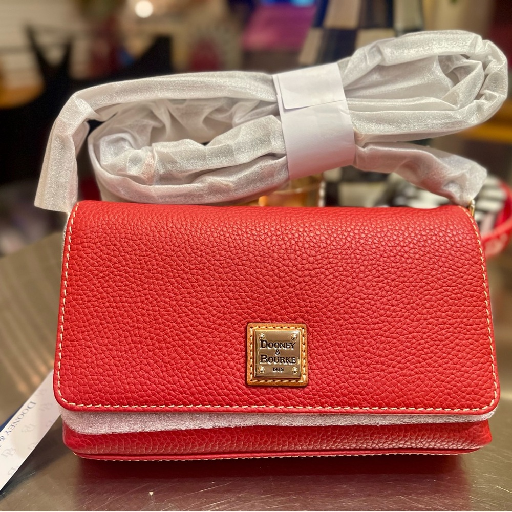 🌸SOLD🌸Dooney & Bourke Pebble Leather Becca Crossbody Bag – Red – Orig. $228
